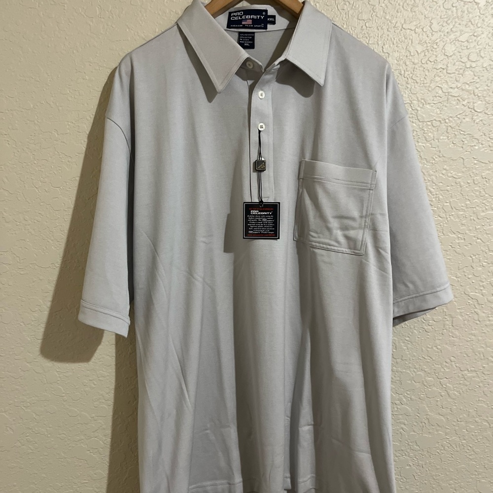 NWT pro celebrity men’s gray polo Xxl